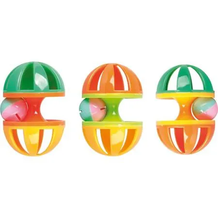 Hračka hlod. plast ovál 3D s kuličkou Flamingo 6,5x10cm