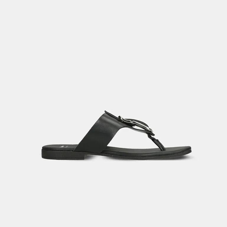 Kožené dámské žabky s nastavitelnou sponou