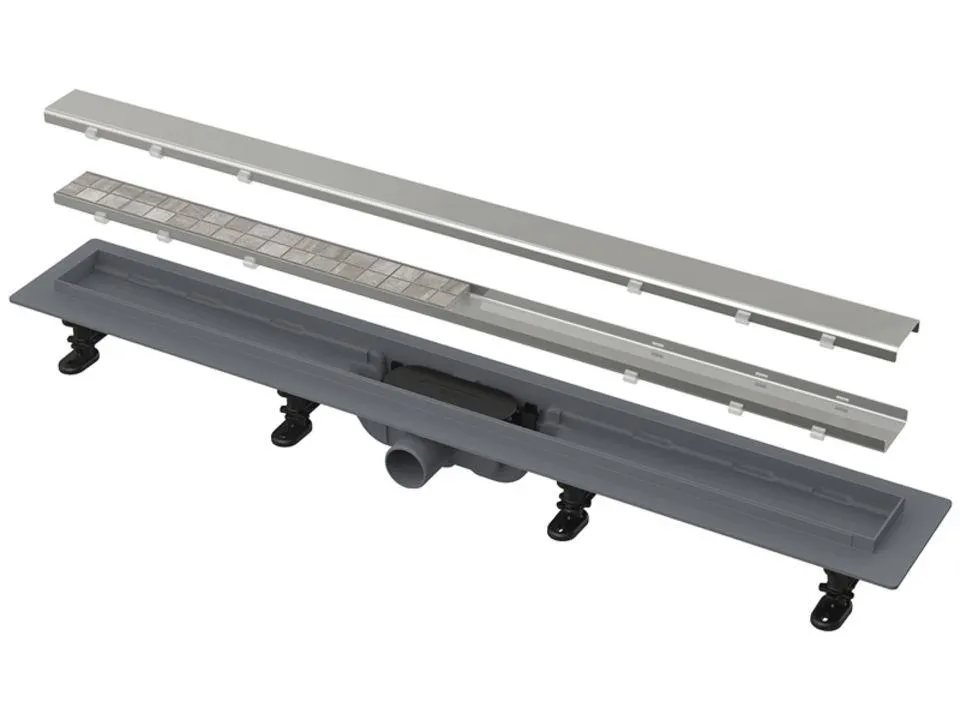 Žlab sprchový Alca APZ19, plast, oboustranný nerez rošt