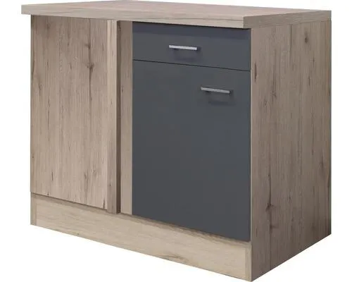 Rohová kuchyňská skříňka spodní Flex Well Tiago šířka 110 cm čedičová šedá