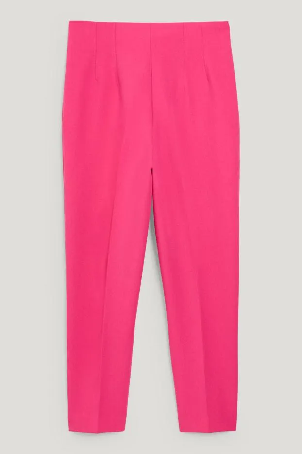 Plátěné kalhoty - high waist - regular fit