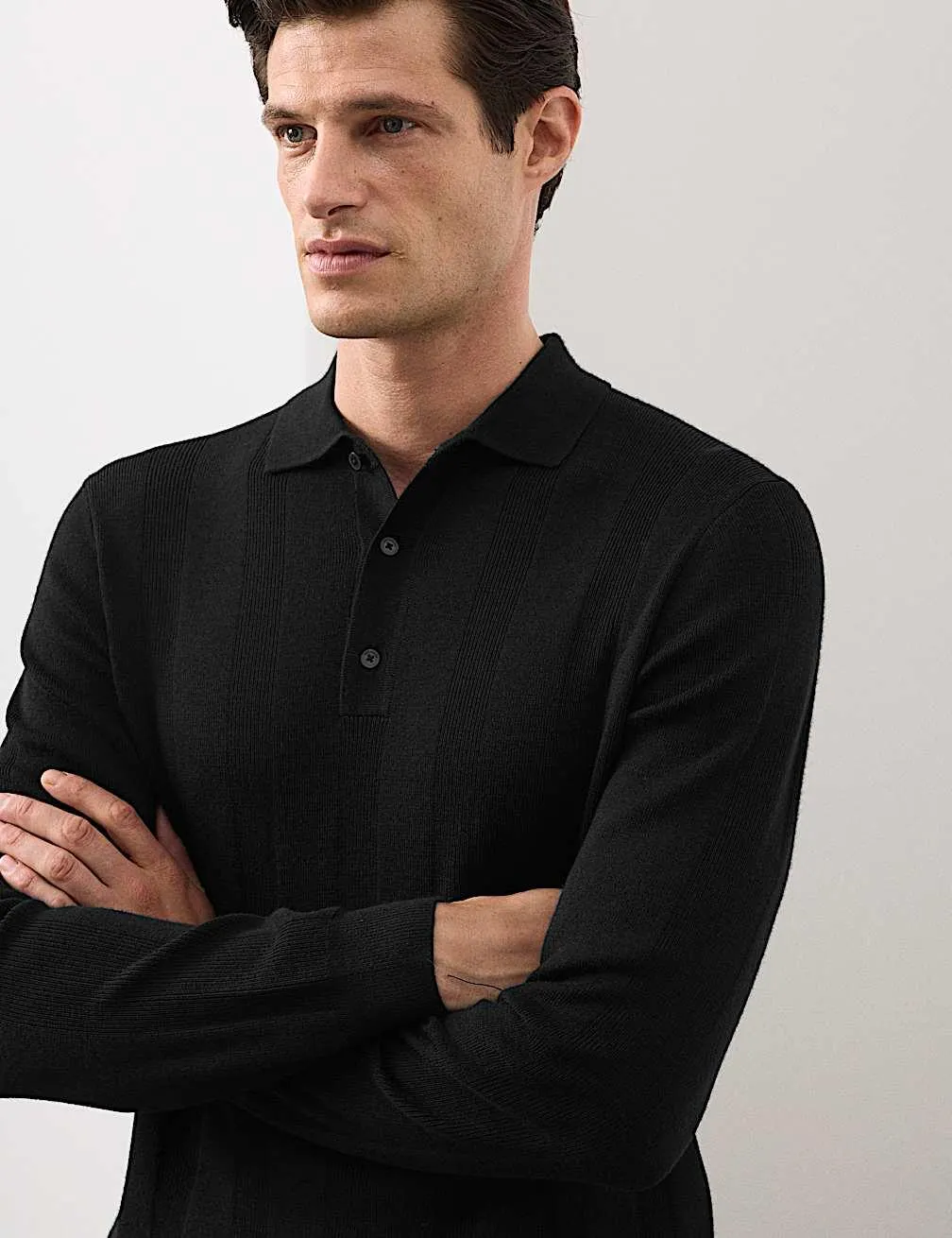 Extra Fine Merino Wool Blend Knitted Polo