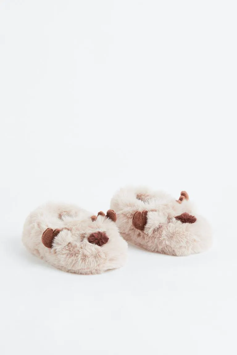 Soft teddy slippers