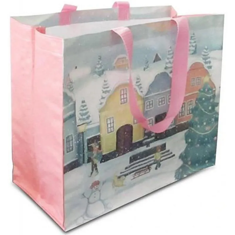 Taška nákupní Toro VÁNOČNÍ VESNIČKA 43x37x21,5 cm