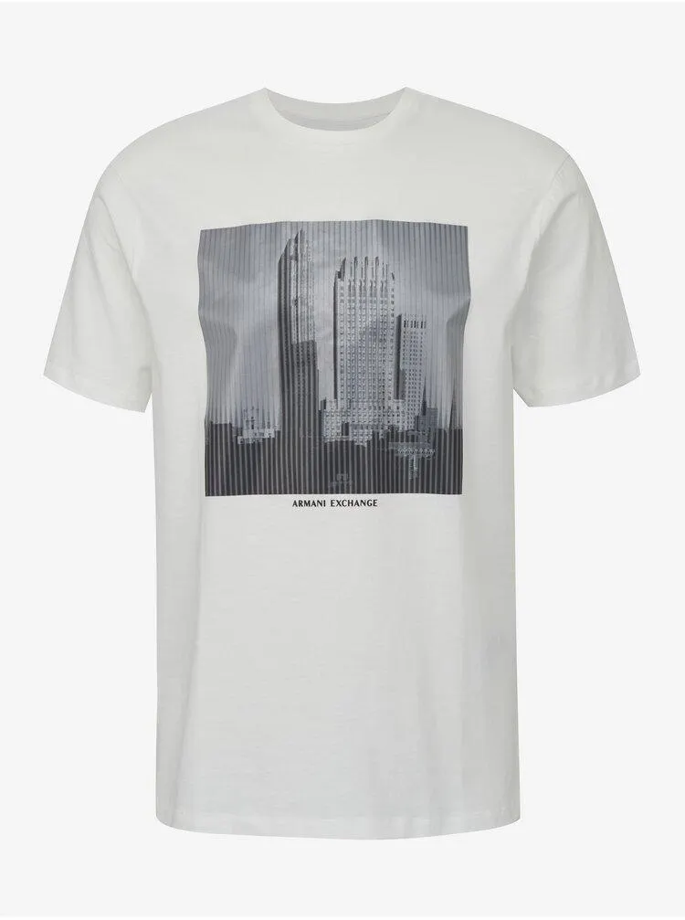Bílé pánské tričko Armani Exchange