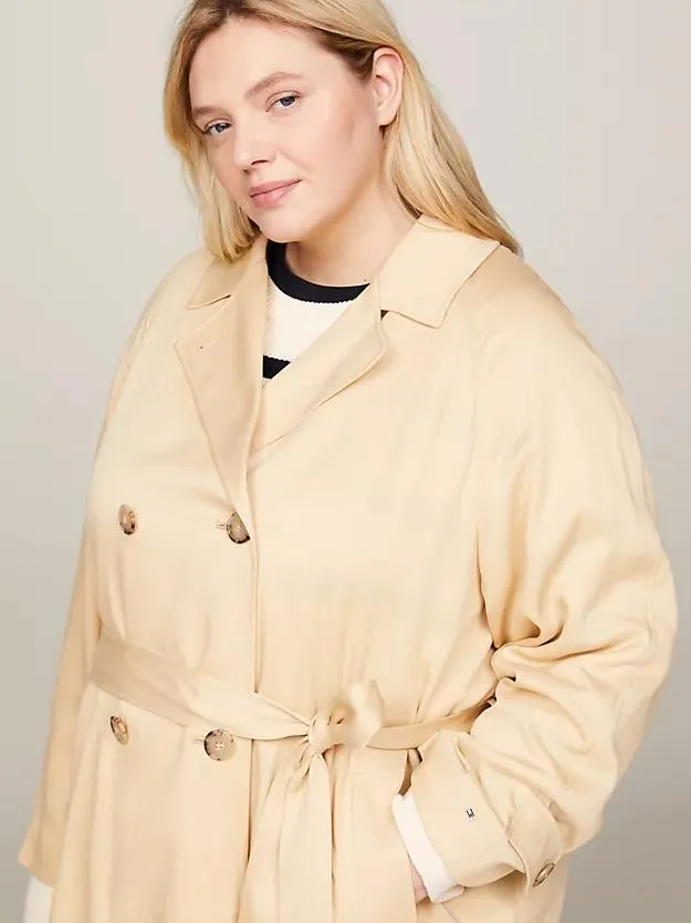 Curve Double Breasted Relaxed Trench Coat