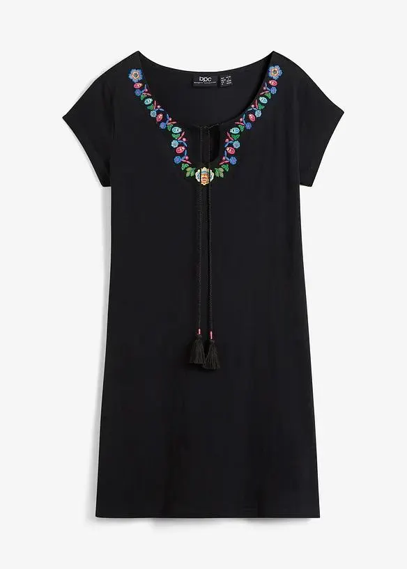 Žerzejové šaty z žíhané příze, z čisté bavlny