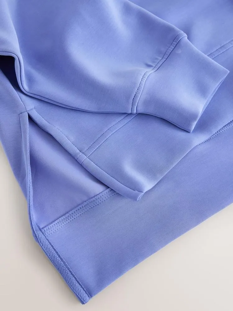 Modrá - Extra měkký svetr Active Modal s šálovým výstřihem