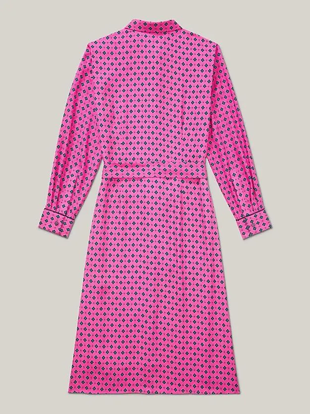 Adaptive Foulard Print Shirt Dress