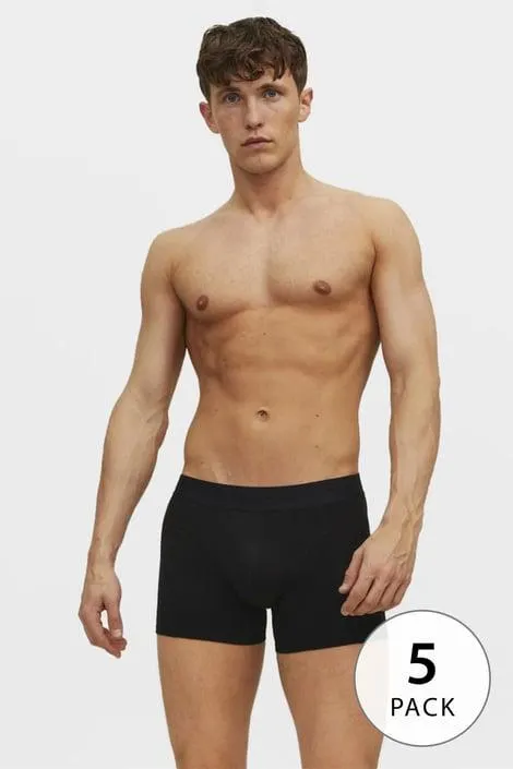 5PACK Boxerky JACK AND JONES Tone - černá