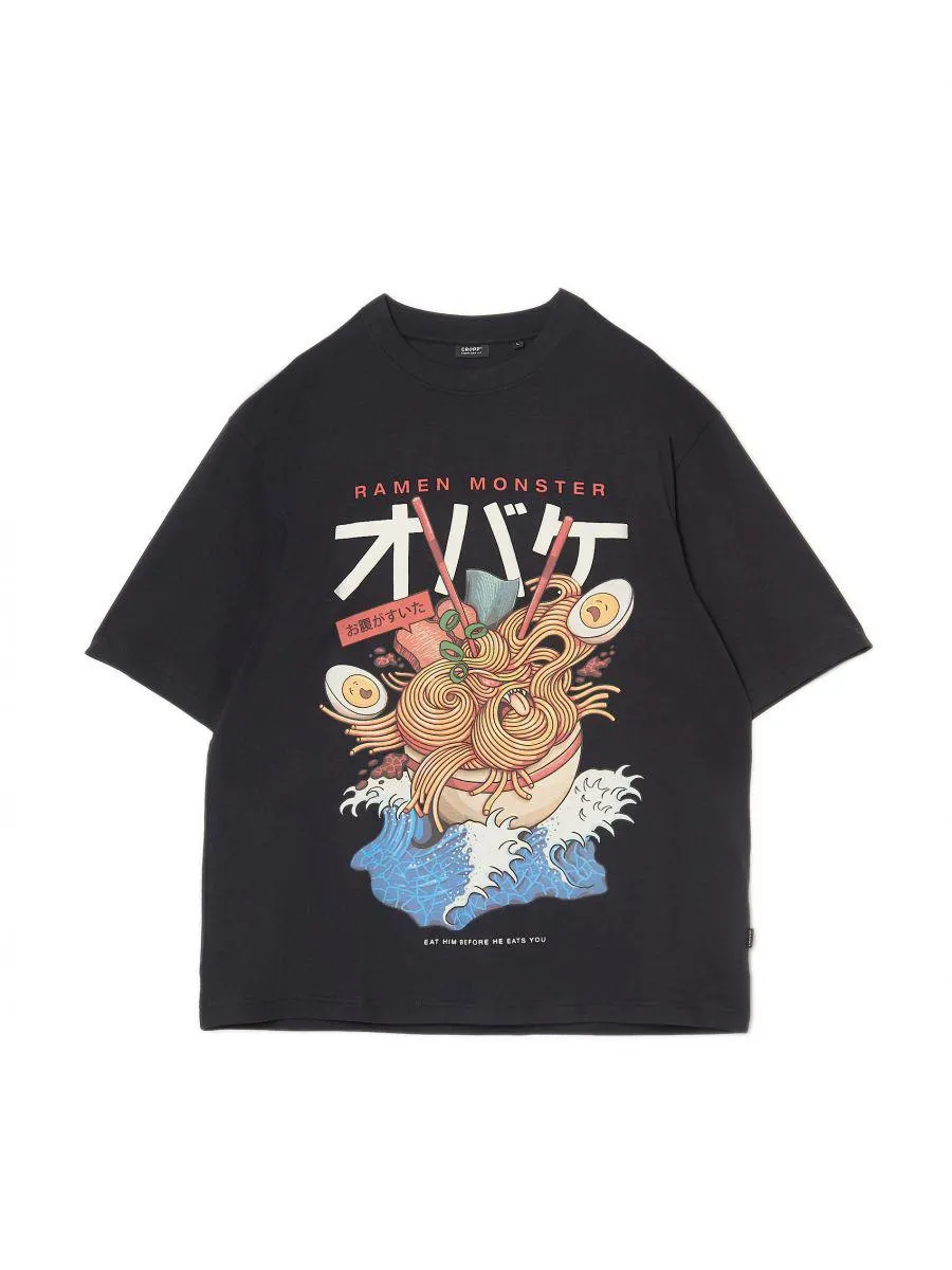 Černé tričko s potiskem