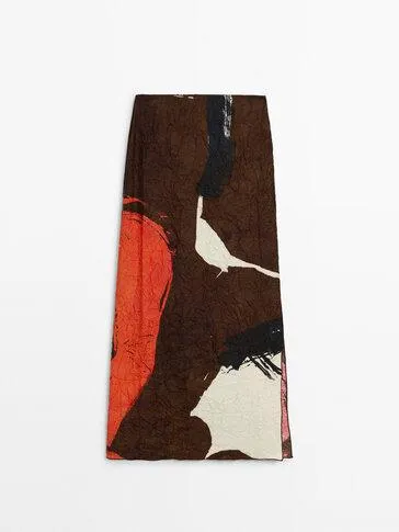 Sukně s potiskem a efektem pomačkání