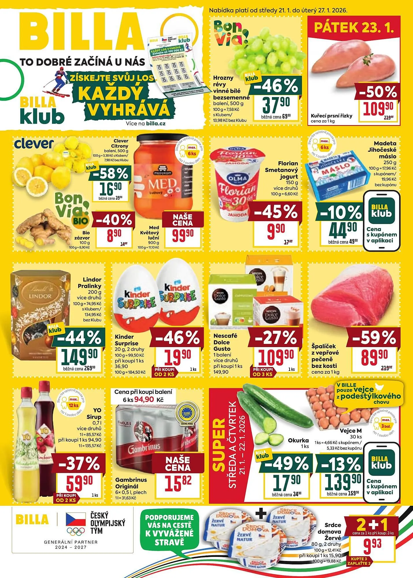 Billa leták - 21. ledna 27. ledna 2026 - Page 1