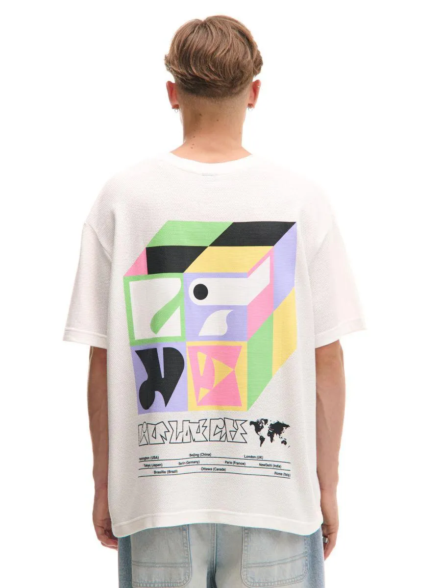 Bílá tričko s potiskem