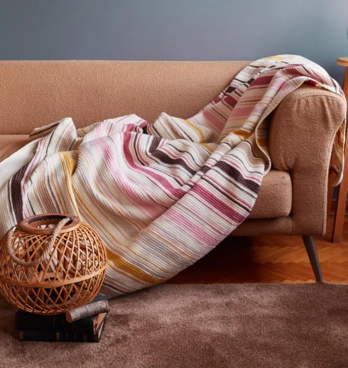 Deka LEA růžové pruhy 150x200 cm