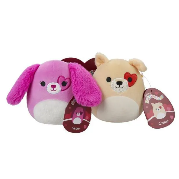 SQUISHMALLOWS 1+1 Růžový a světlý pes - Sager a Cooper