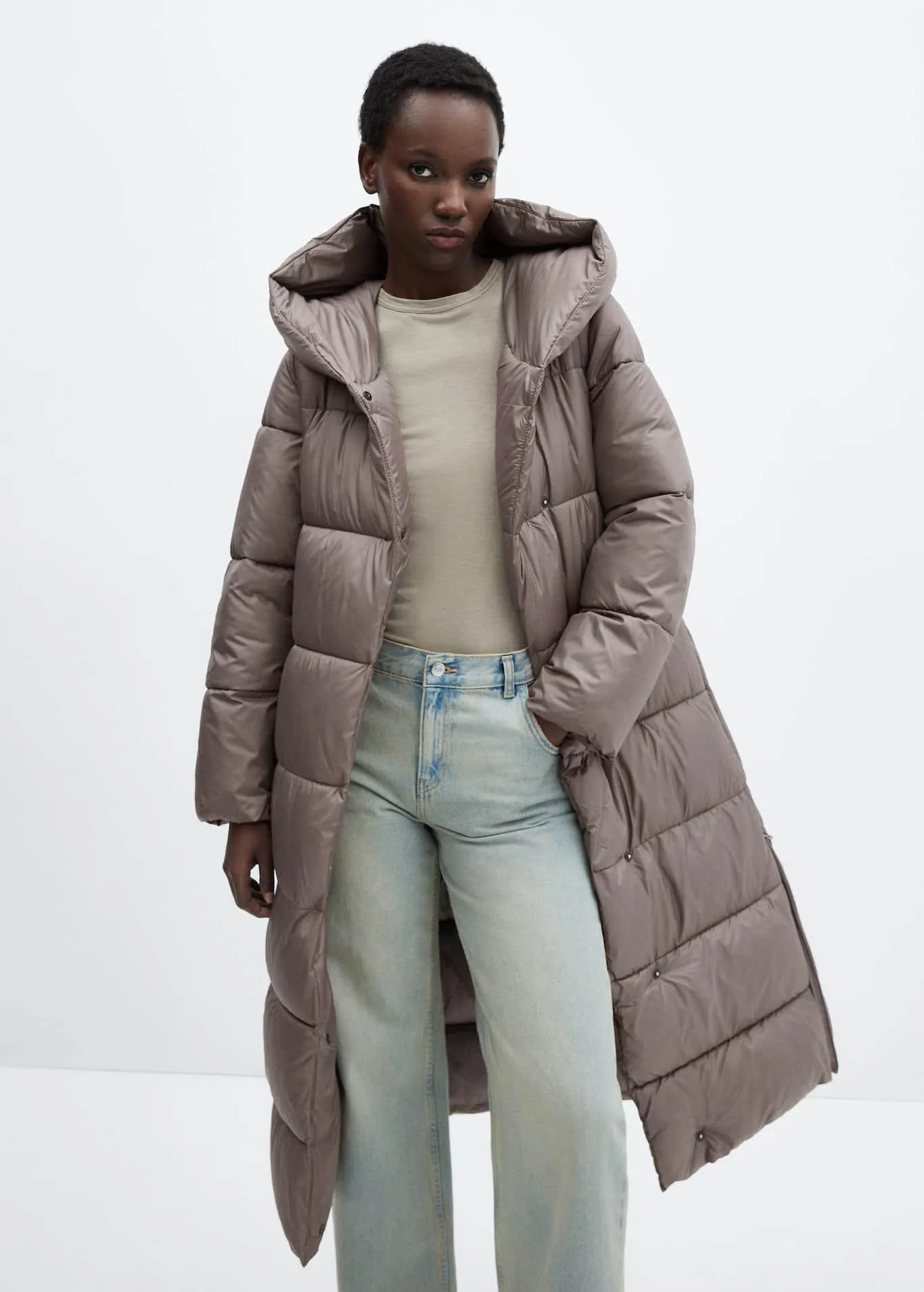 Anoraque acolchoado cruzado