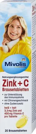 šumivé tablety s příchutí zinek + vitamín C, 82 g