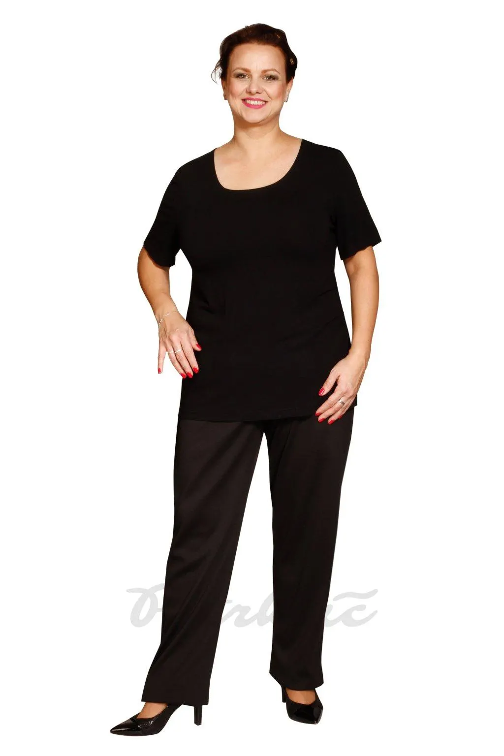 Vycházkové úpletové kalhoty černé - volba délky, podzim-zima