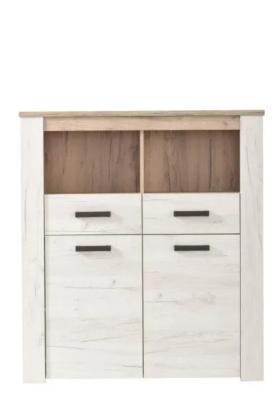 Komoda kombinovaná dub bílý/dub šedý KENT POP 2F