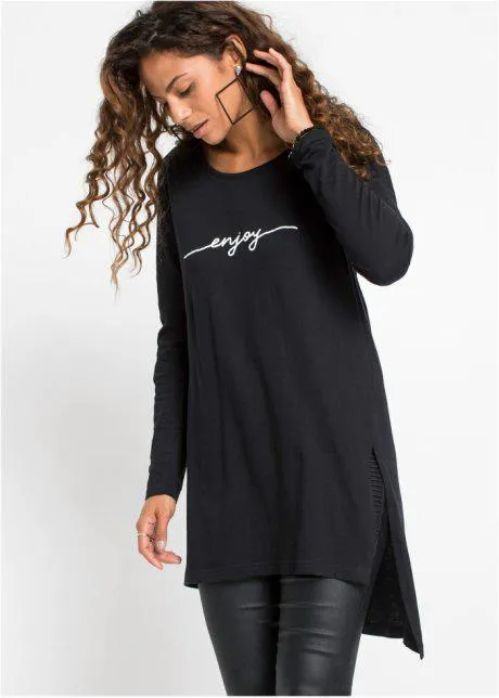 Dlouhé triko s rozparky