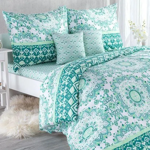 Ložní rodinná souprava z mikrovlákna HILDY s prostěradly a povlaky na polštářky, sada 8 dílů na dvojlůžko