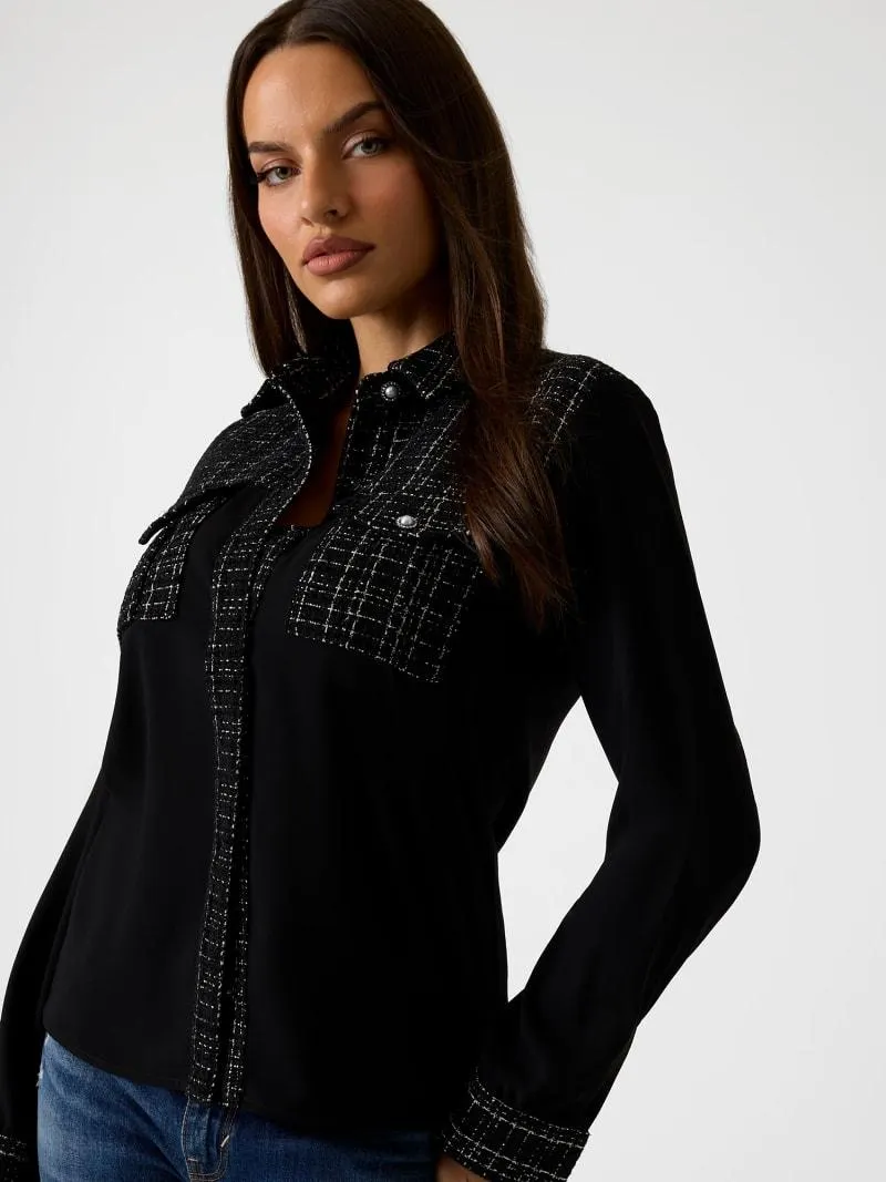 Camisa de tweed bouclé