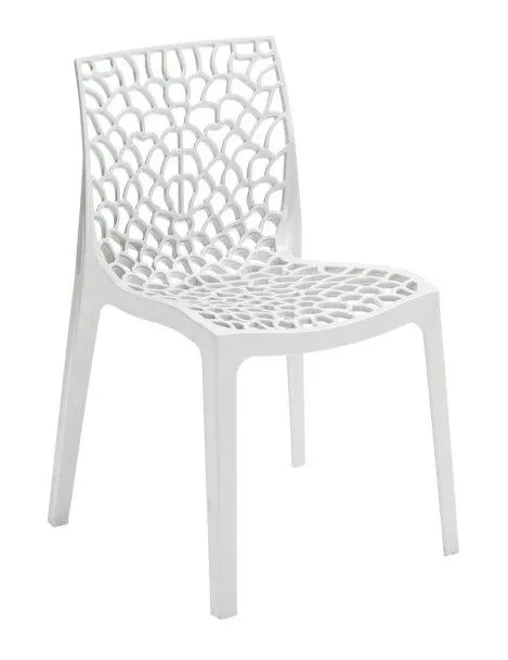 Židle jídelní plastová bílá GRUVYER