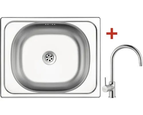 Nerezový dřez s baterií Sinks CLASSIC 500 +VITALIA 400 x 500 mm CL5005MVVICL