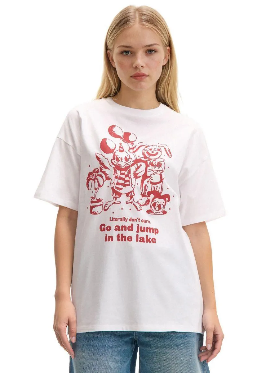 Bílá tričko s potiskem