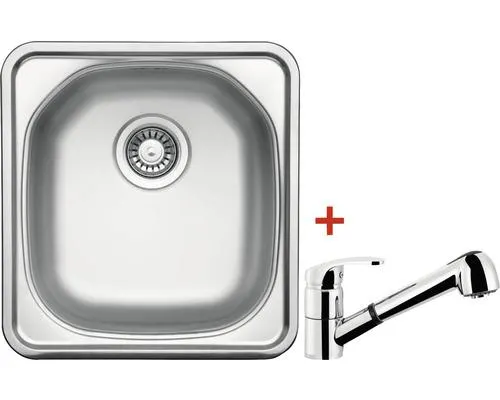 Nerezový dřez s baterií Sinks COMPACT 435 V+LEGENDA S 465 x 435 mm CMM4655VLESCL