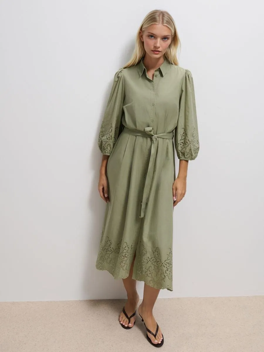 Košilové maxi šaty