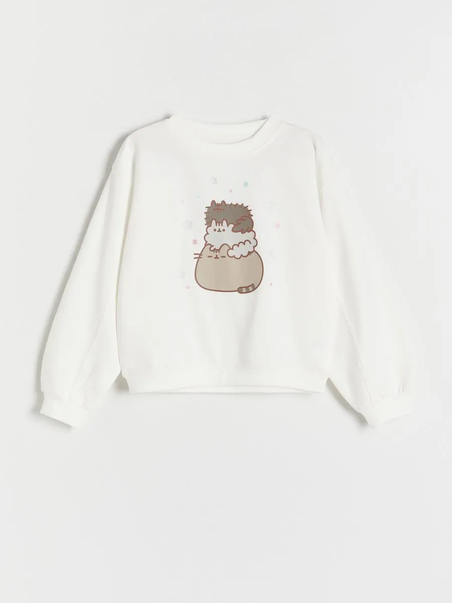 Bavlněné tričko s dlouhými rukávy Pusheen