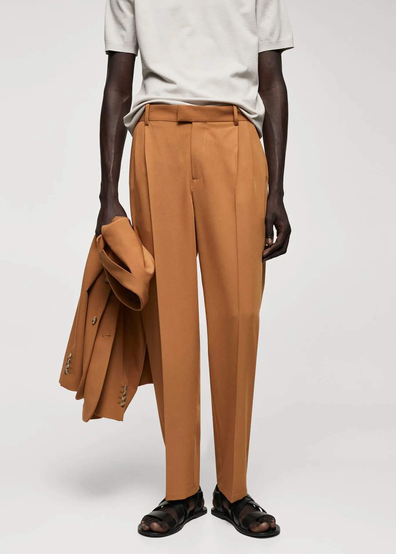 Oblekové kalhoty regular fit se záševky