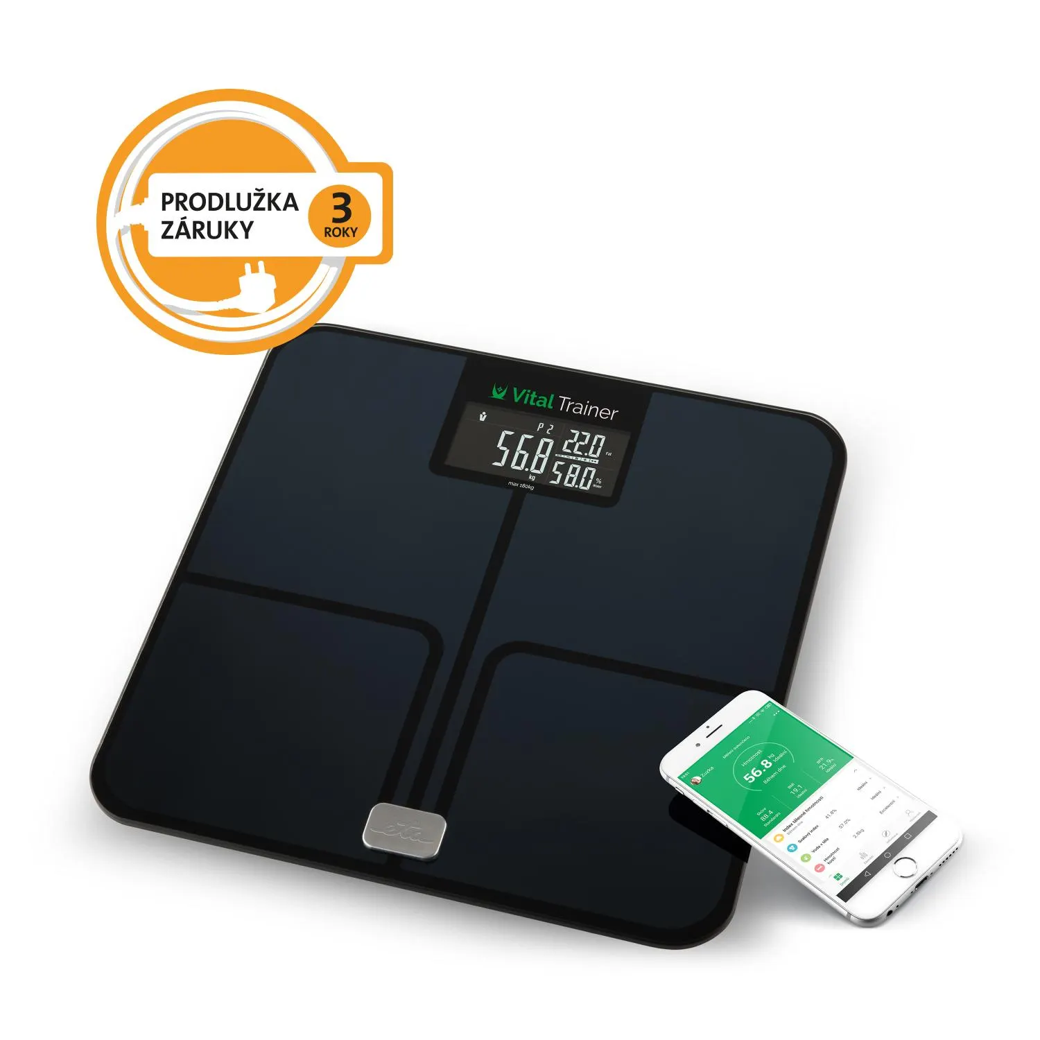 Osobní váha ETA Vital Trainer s aplikací 7780 90000 černá