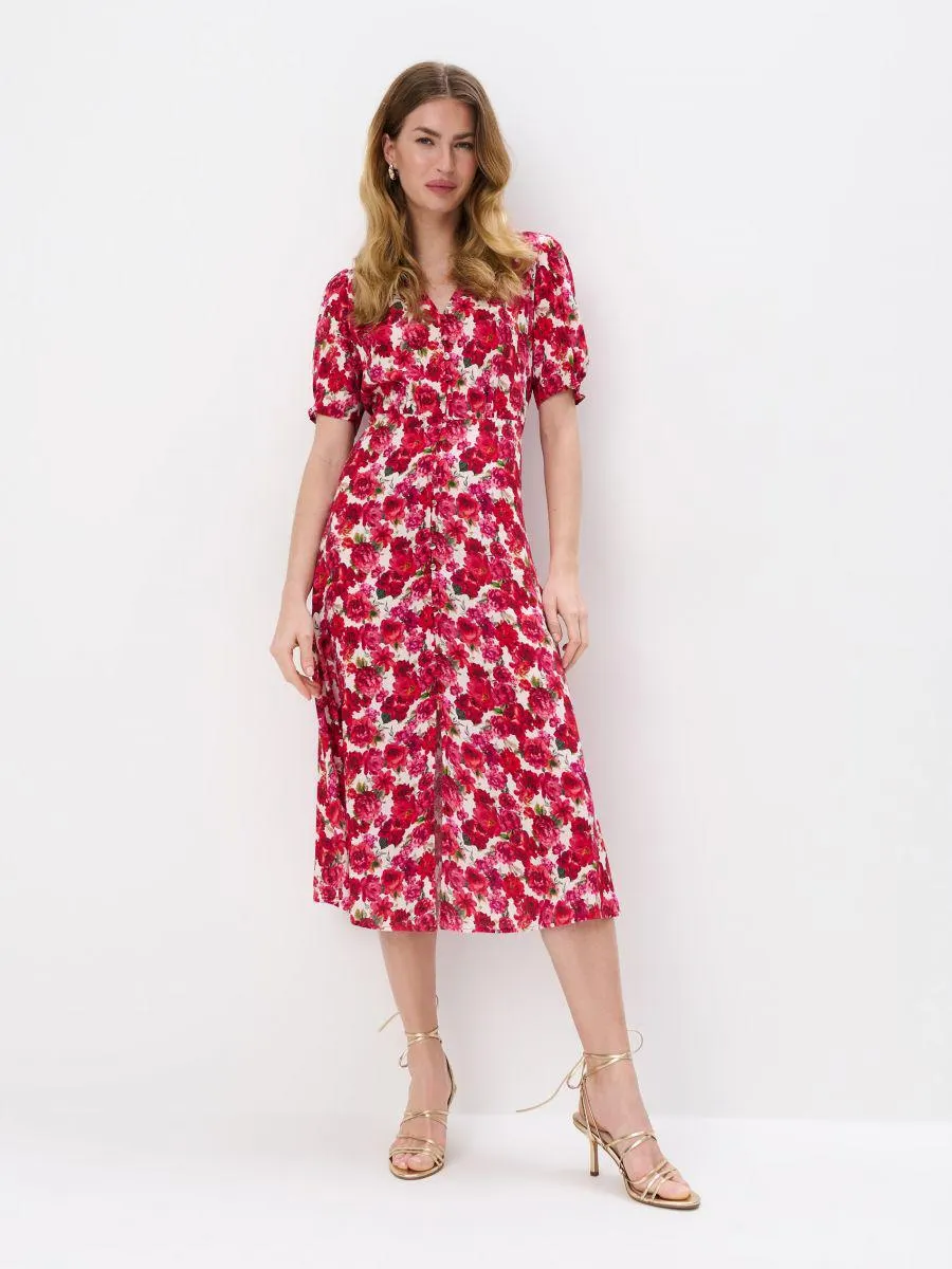 Midi šaty z viskózy