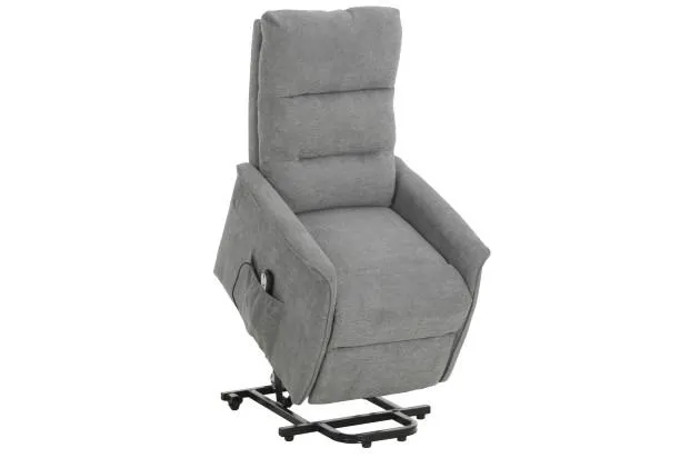 Křeslo s elektrickým polohováním Mirador, šedá látka