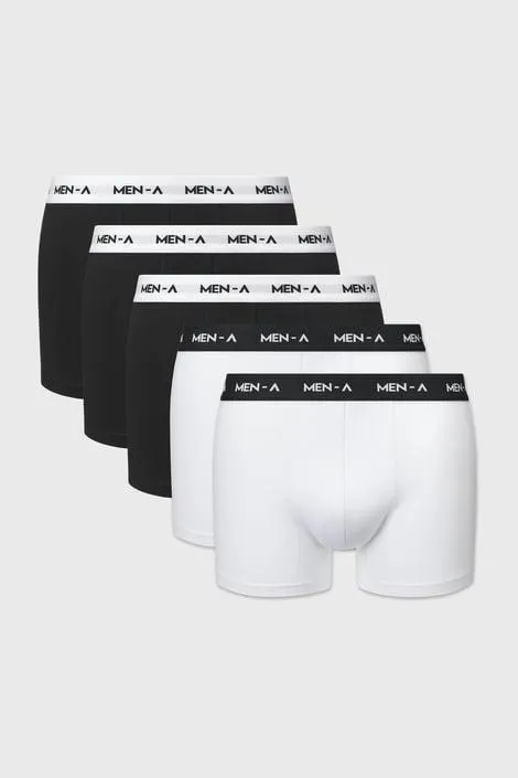 5 PACK boxerek MEN-A - černobílá