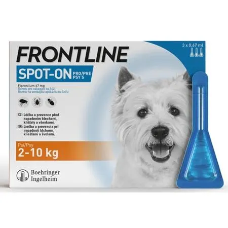 Frontline spot-on pro psy S a.u.v. sol 3 x 0,67 ml