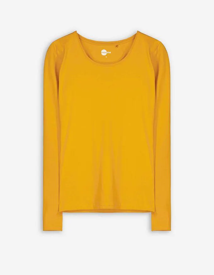 Tričko s dlouhým rukávem - Základní - sv. zluta