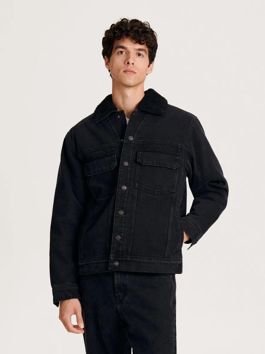 Jachetă sherpa din denim