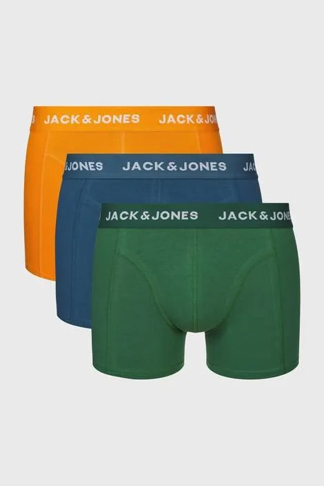 3PACK Boxerky JACK AND JONES Kex - modrozelená