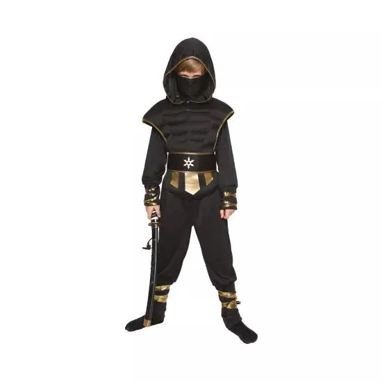 Kostým dětský Ninja černo-zlatý