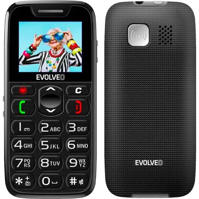 Evolveo EasyPhone Black + nabíjecí stojánek