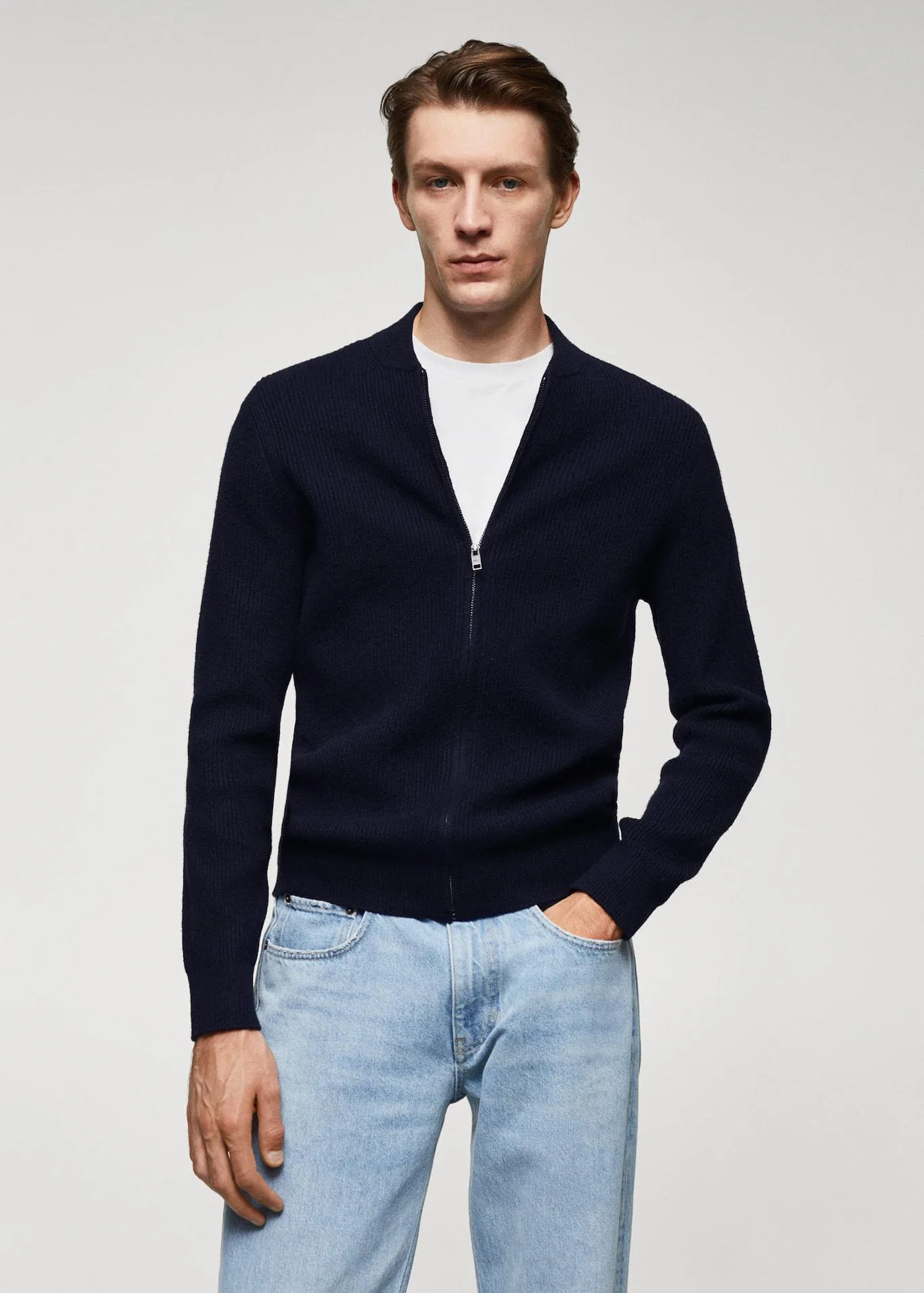 Ribvest van een wolblend