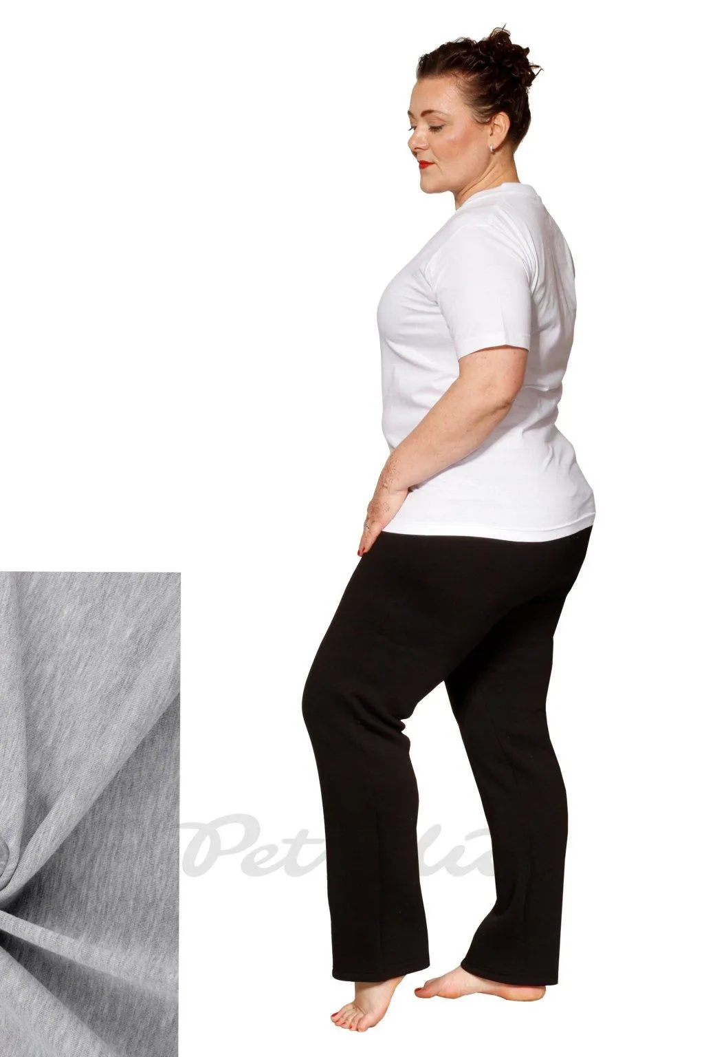 Dámské teplákové kalhoty sv. šedý melír 230g/m2 - volba délky