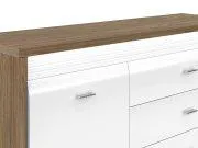 Komoda zásuvková s dvířkem ořech natural/bílý lesk/bílý lesk DALLAS 03