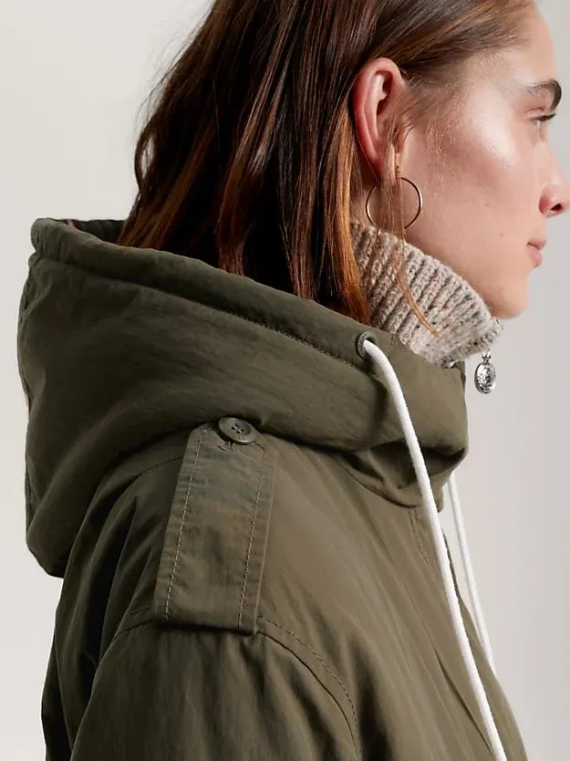 Teddy Lined Hood Relaxed Long Parka