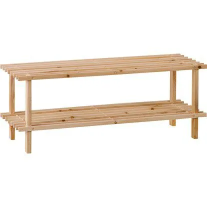 OBI Dřevěný regál na boty 2patrový