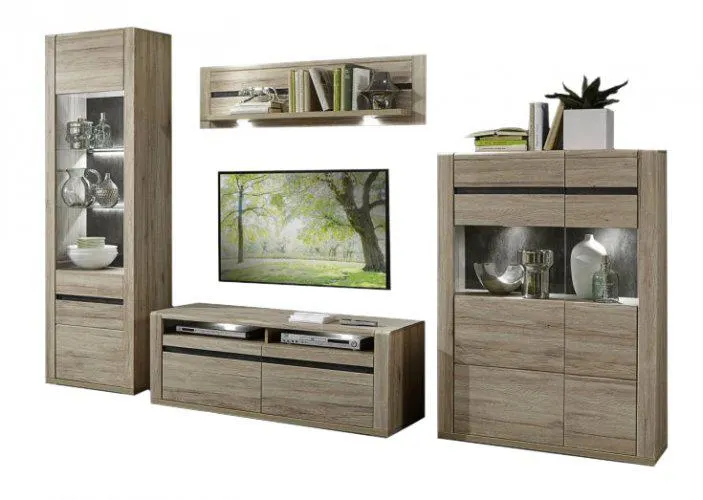 MATEA obývací stěna Typ Kombi 01, dub San Remo